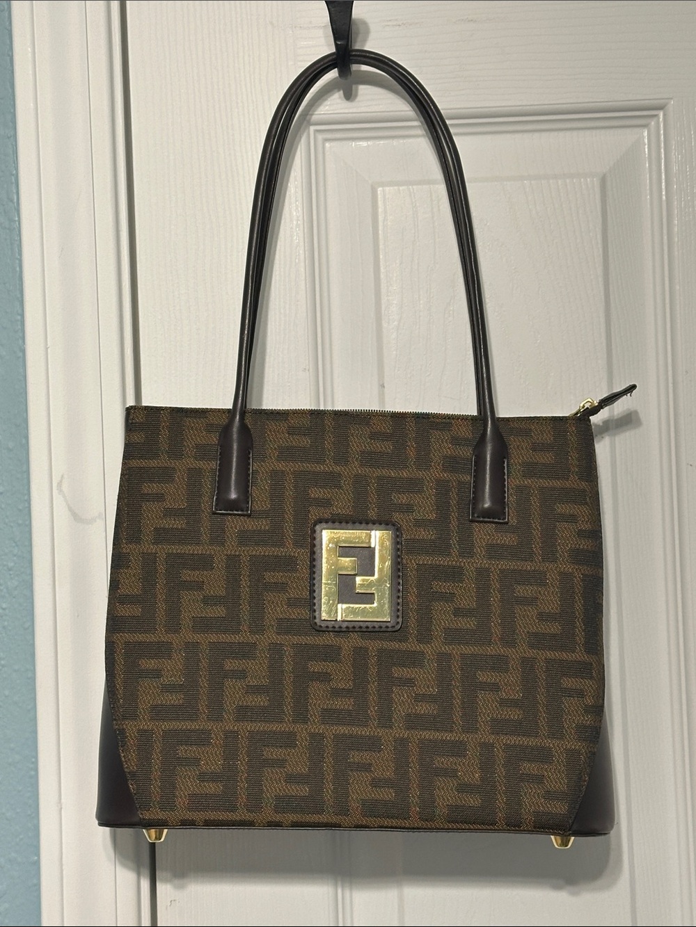 Vintage Black and Brown Logo Tote